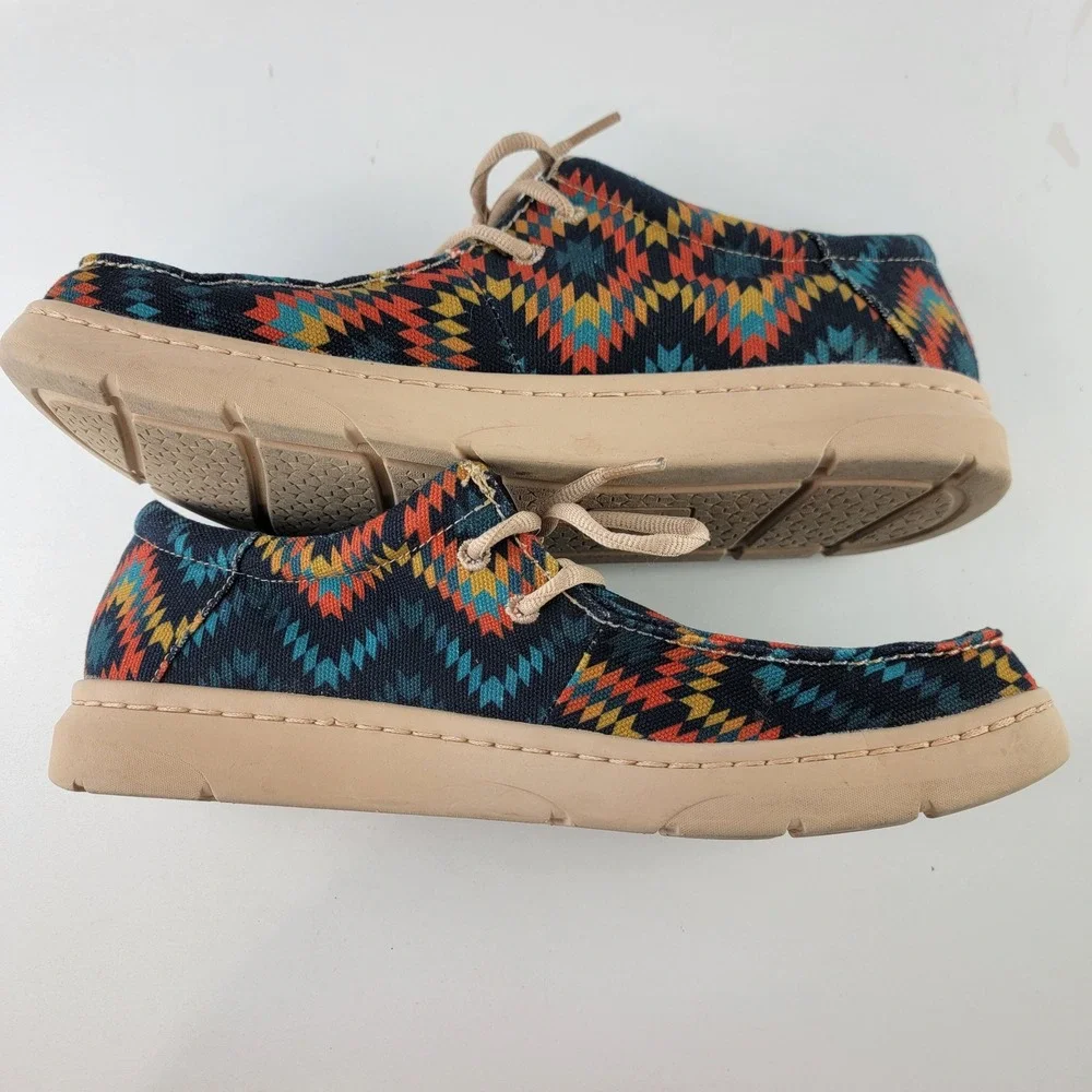 Ariat Hilo Mens 11D Navy Southwestern Geometric Print Moc Toe Loafers 10035816